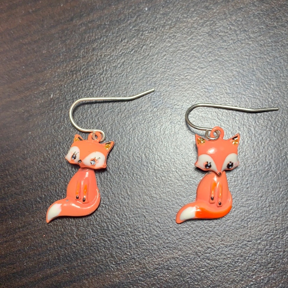 Cute orange box earrings